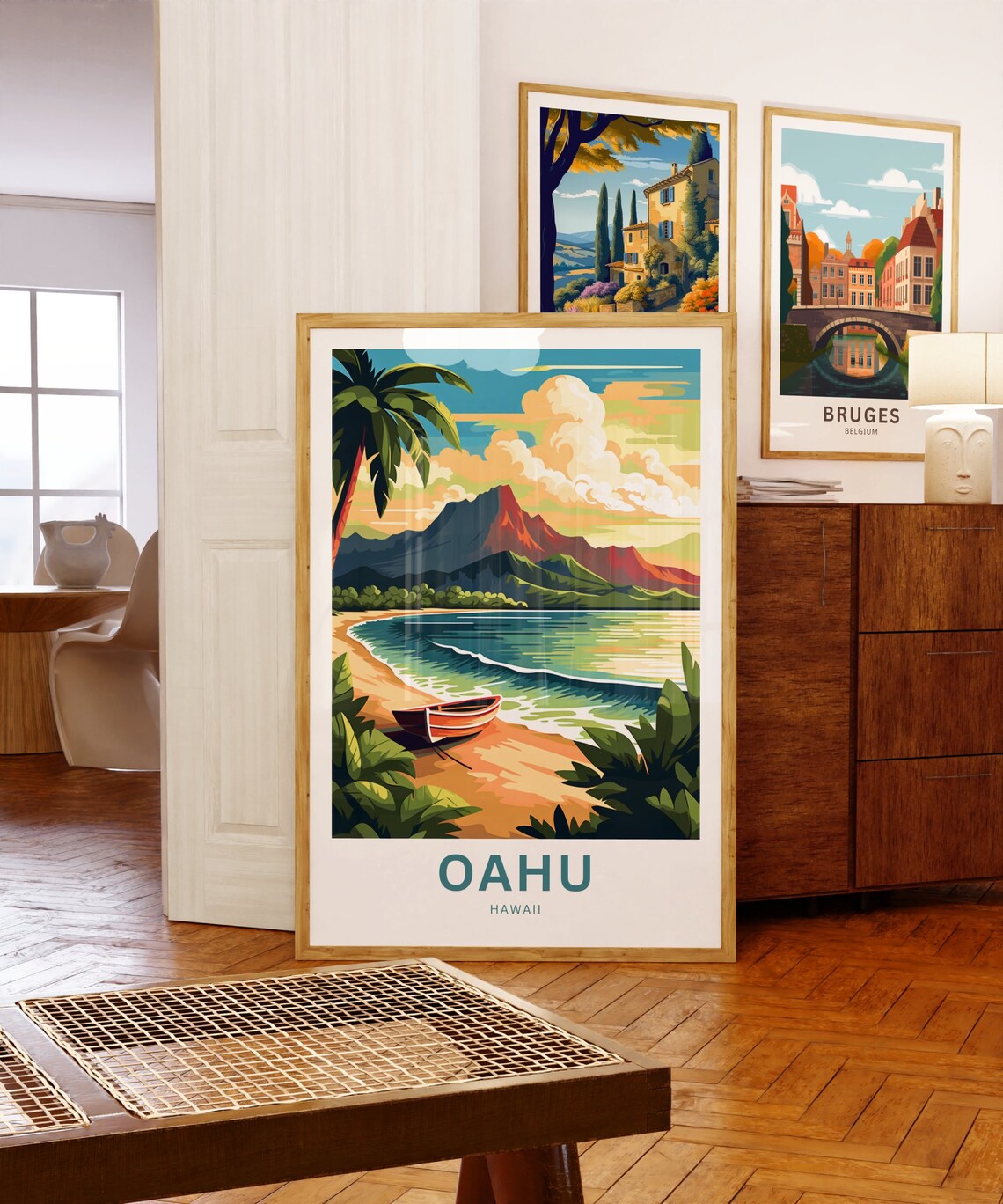 Oahu Hawaii Present Travel Poster - Image 5