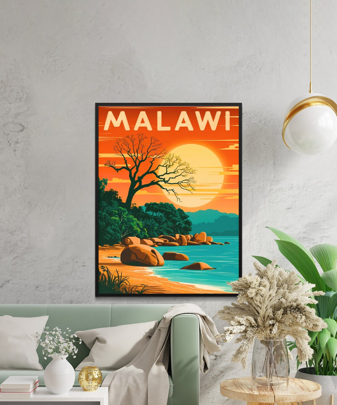 Lake Malawi Vintage Travel Poster, Africa Wall Art Print - Image 3