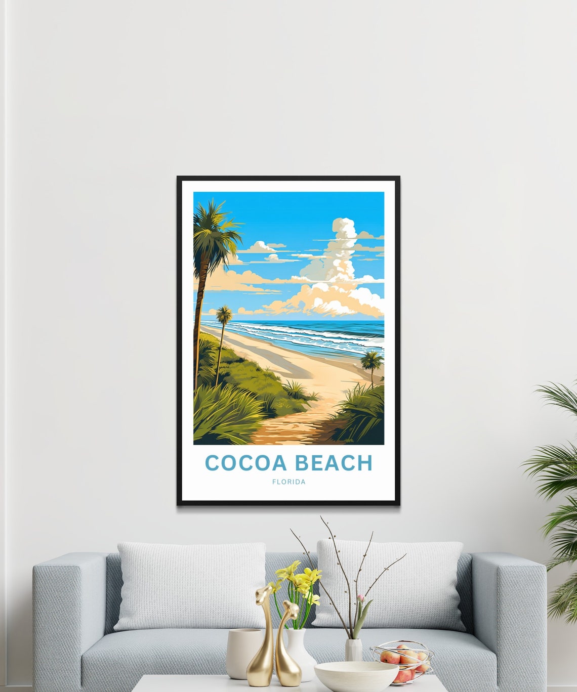 Cocoa Beach Florida Dune Trail Ocean View Beach Travel Poster - Image 2