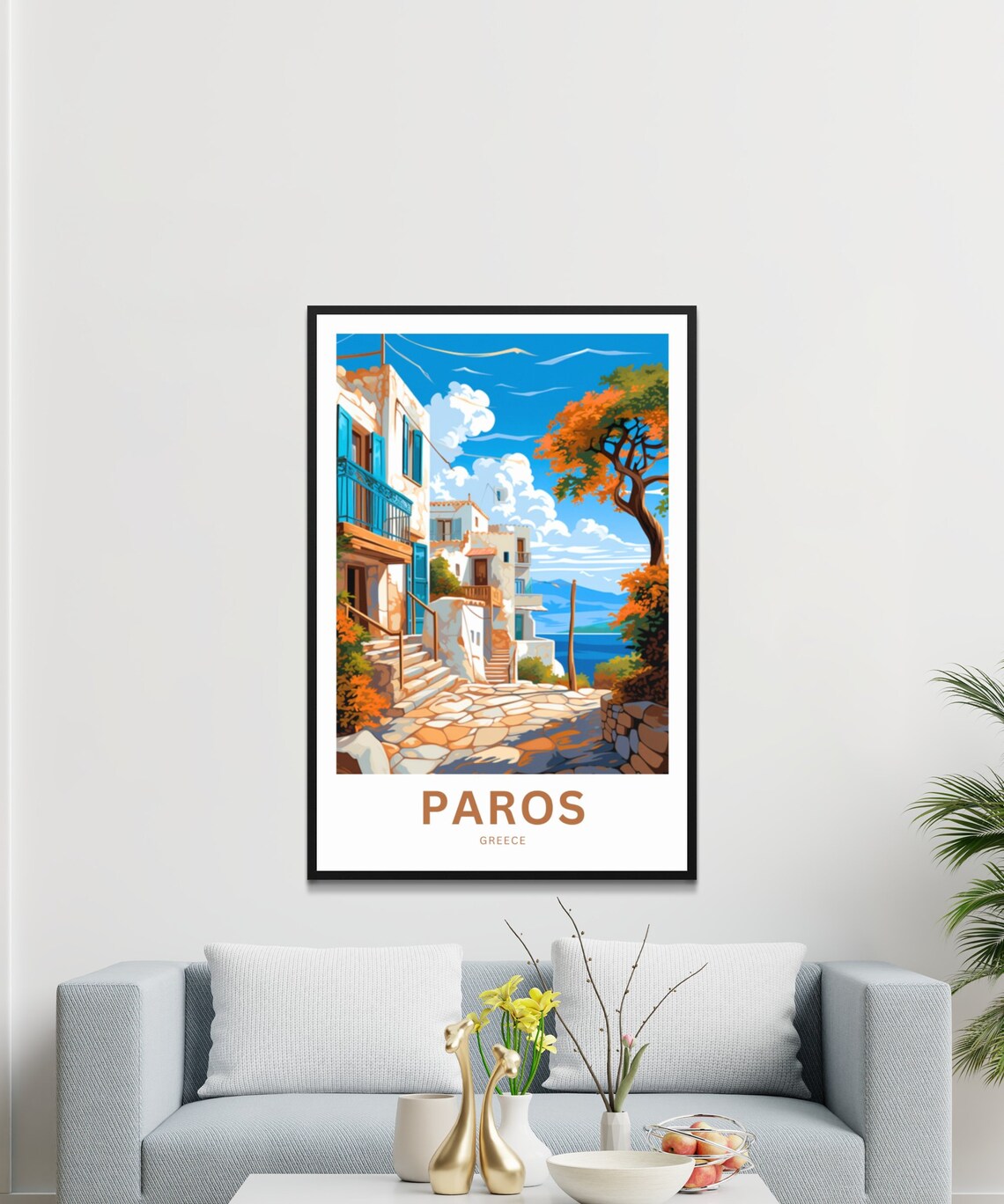 Paros Greece Whitewashed Village Island Street Travel Poster - Image 3
