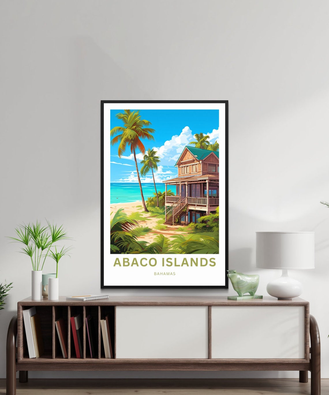 Abaco Islands Bahamas Customizable Tropical Hideaway Art Print - Image 2