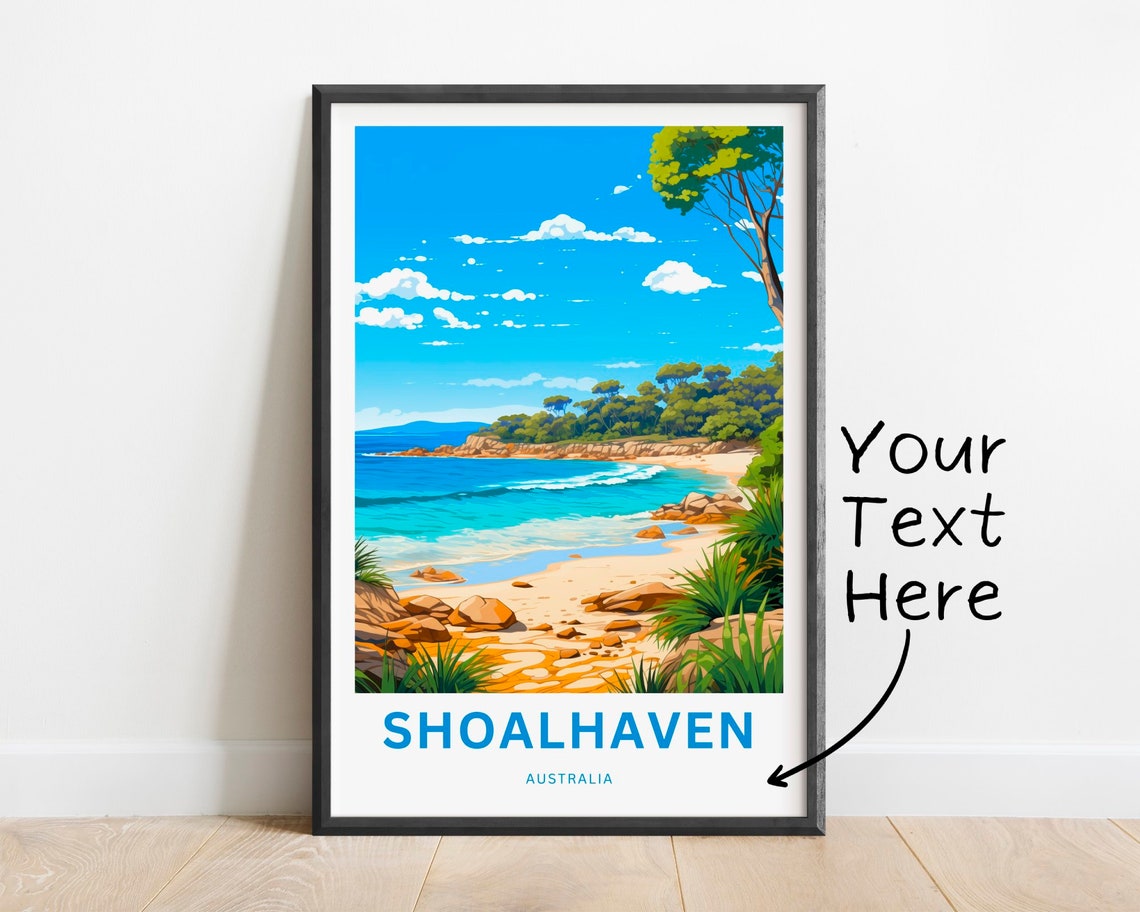 Personalized Shoalhaven Australia Turquoise Beach Cove Custom Poster