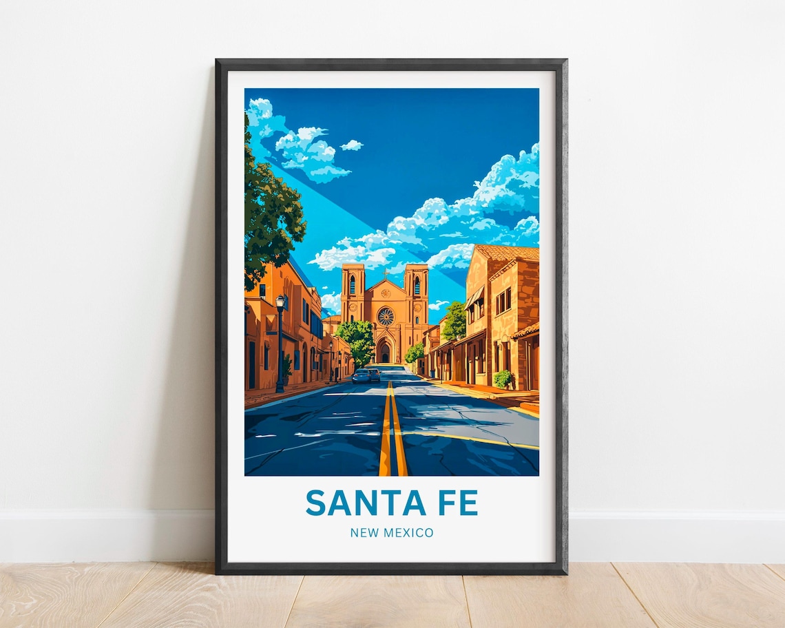 Santa Fe Travel Print New Mexico Wall Art Print
