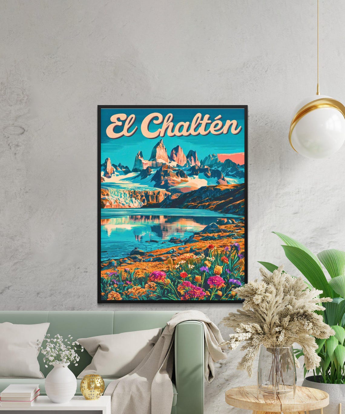 El Chaltén Patagonia Argentina Vintage Fitz Roy Peaks Travel Poster - Image 2