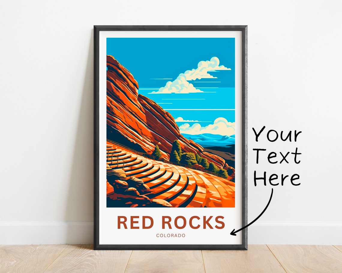 Red Rocks Colorado Sandstone Amphitheatre Concert Travel Poster