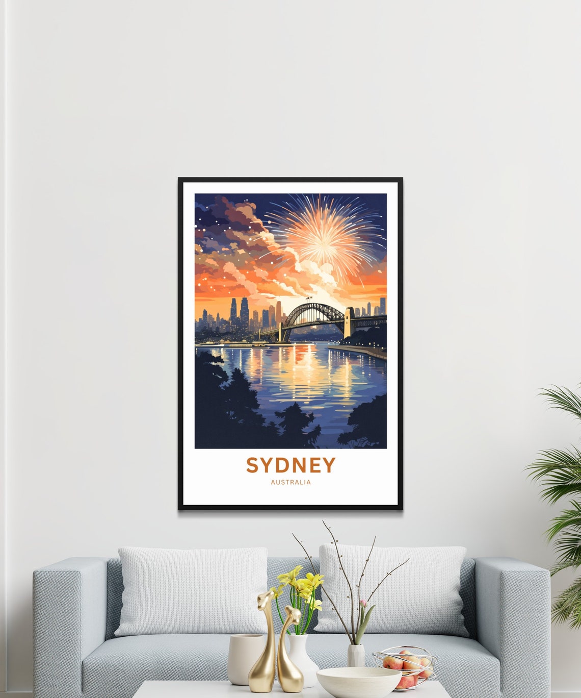 Sydney Australia Harbour Bridge Night Fireworks Display Travel Poster - Image 3
