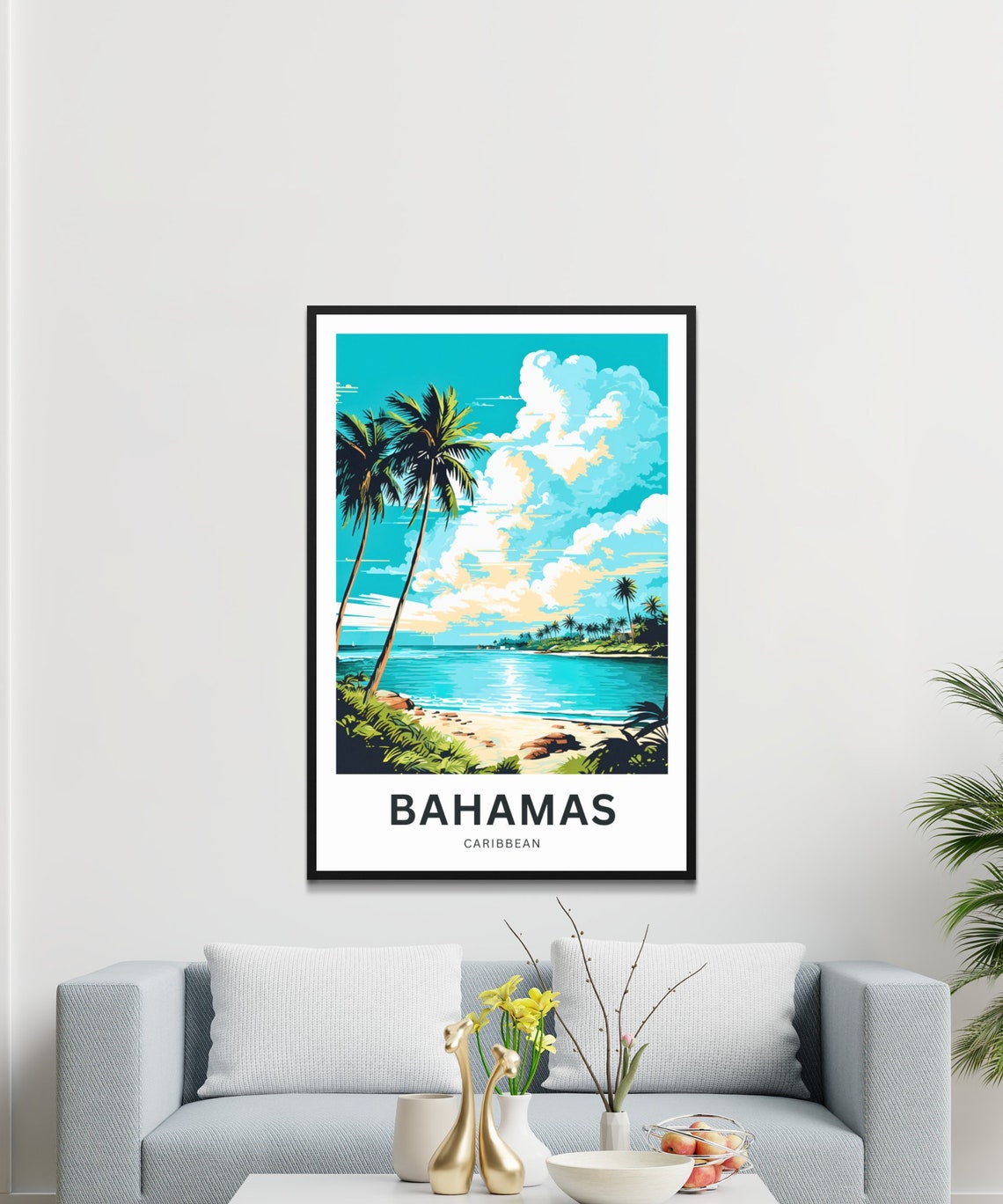 Bahamas Travel Print Bahamas Poster Caribbean Wall Art Framed Present Gift Caribbean Present - Image 3