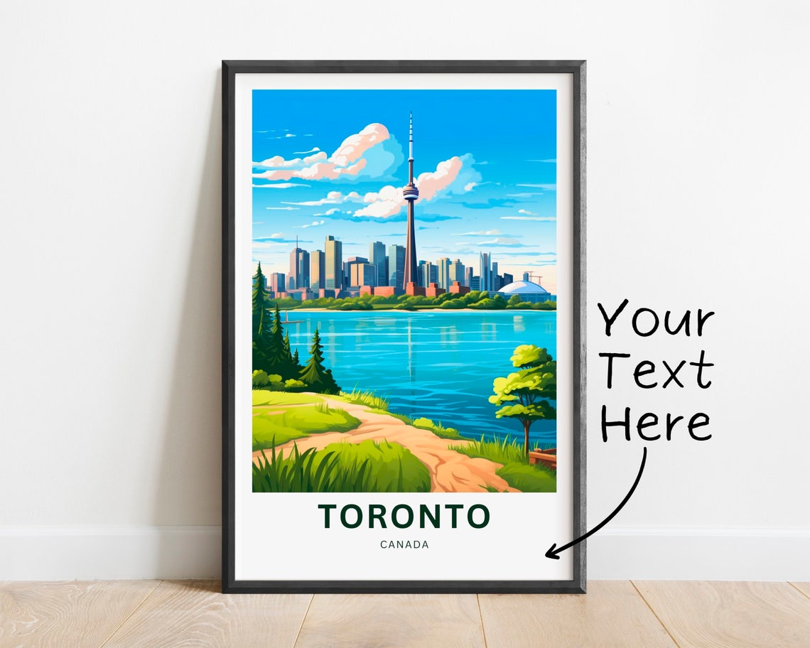 Toronto Canada CN Tower Skyline Waterfront Custom Travel Poster
