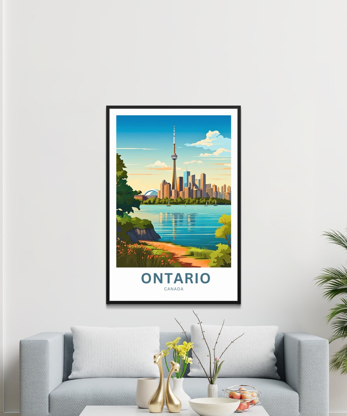 Toronto Ontario Canada CN Tower Lakeside Skyline Travel Poster - Image 3