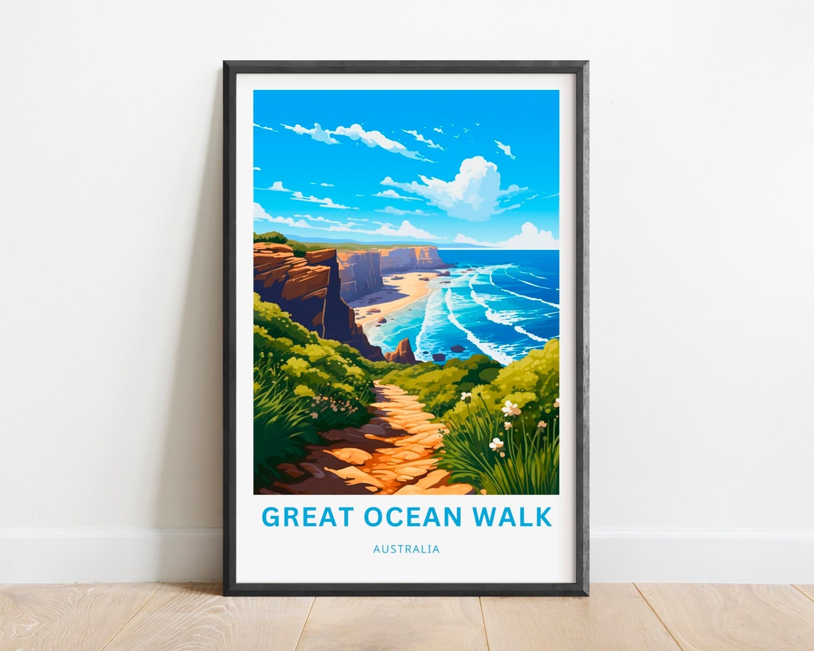 Great Ocean Walk Australia Cliff Trail Beach View Travel Poster