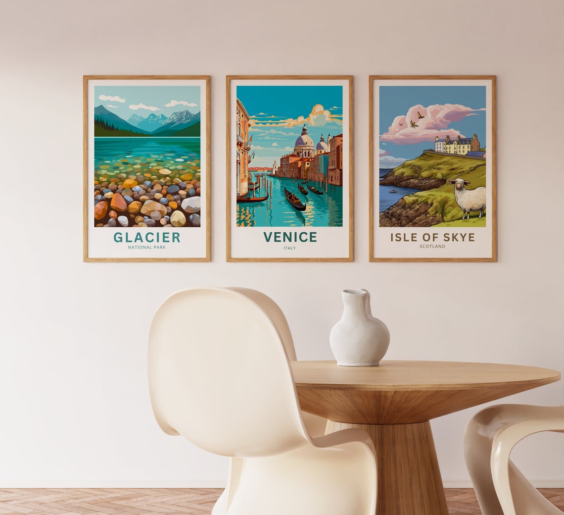Venice Italy Grand Canal Gondolas Dome Skyline Travel Poster - Image 2