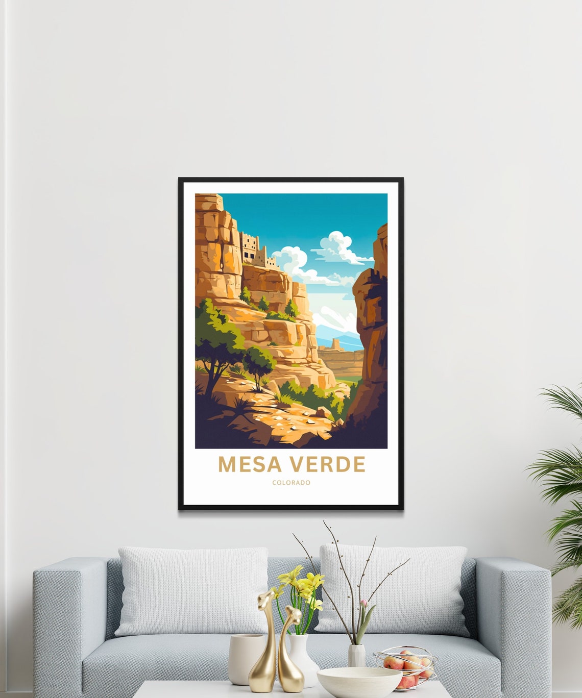 Personalized Mesa Verde Colorado Cliff Dwellings Travel Poster - Image 3