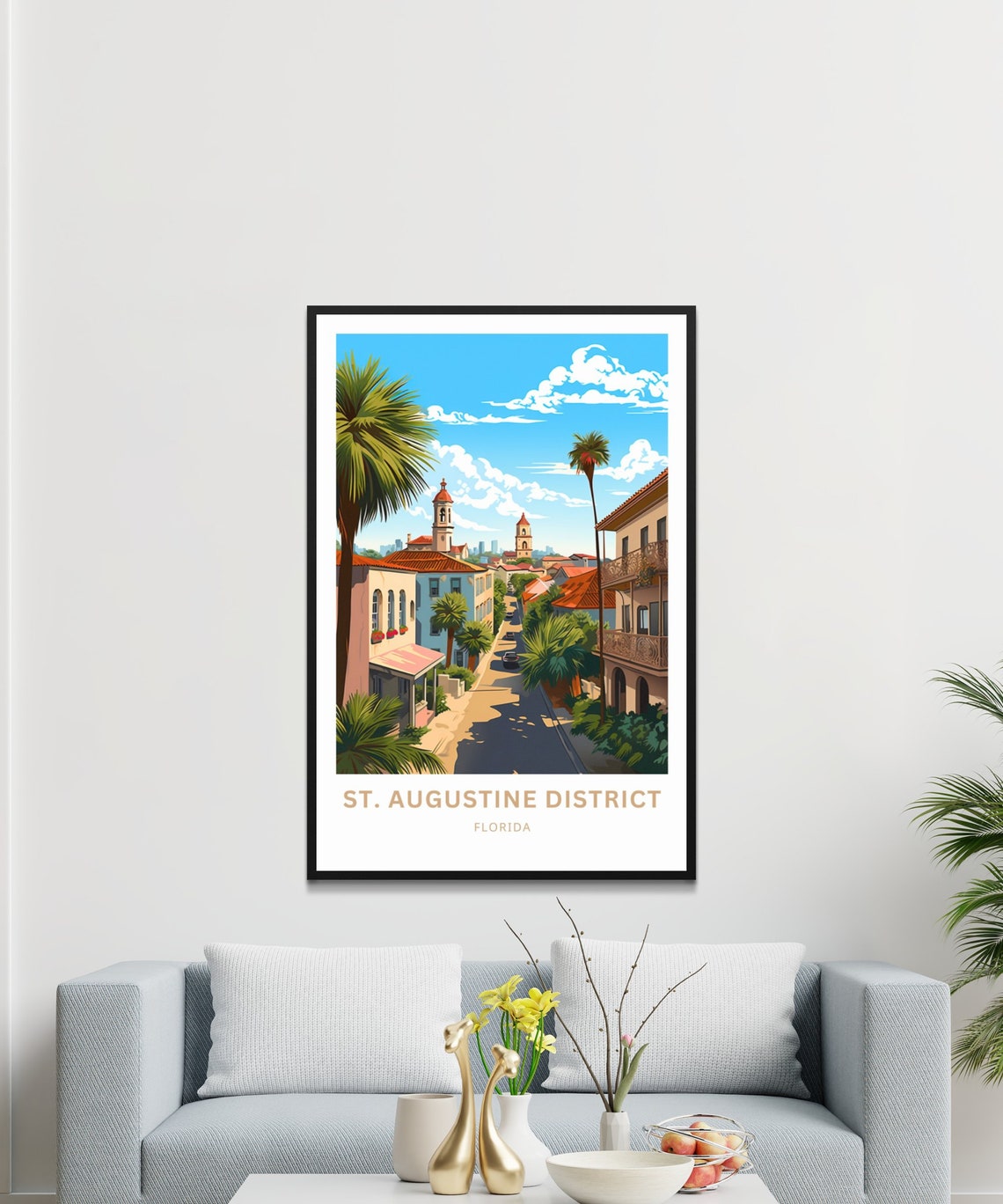 Personalized Saint Augustine District Florida Old Town Travel Poster - Image 3