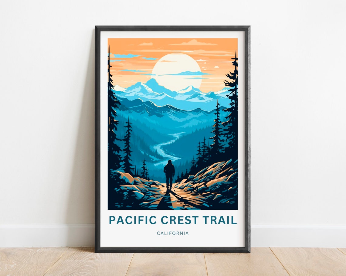 Pacific Crest Trail Travel Print Pacific Crest Trail Poster California Wall Art Framed Present Gift California Present