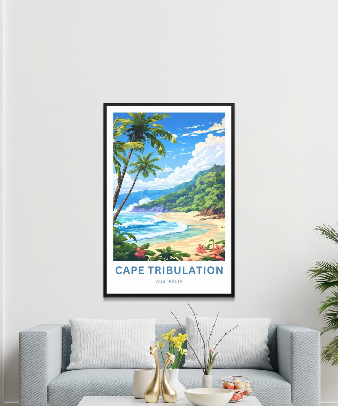 Cape Tribulation Australia Palm Fringed Beach Vintage Travel Poster - Image 3