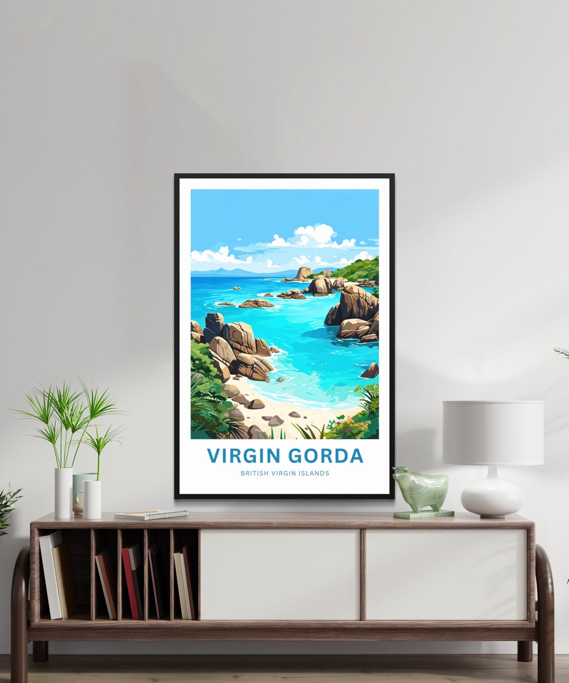 Virgin Gorda British Virgin Islands Rocky Coast Turquoise Waves Poster - Image 2