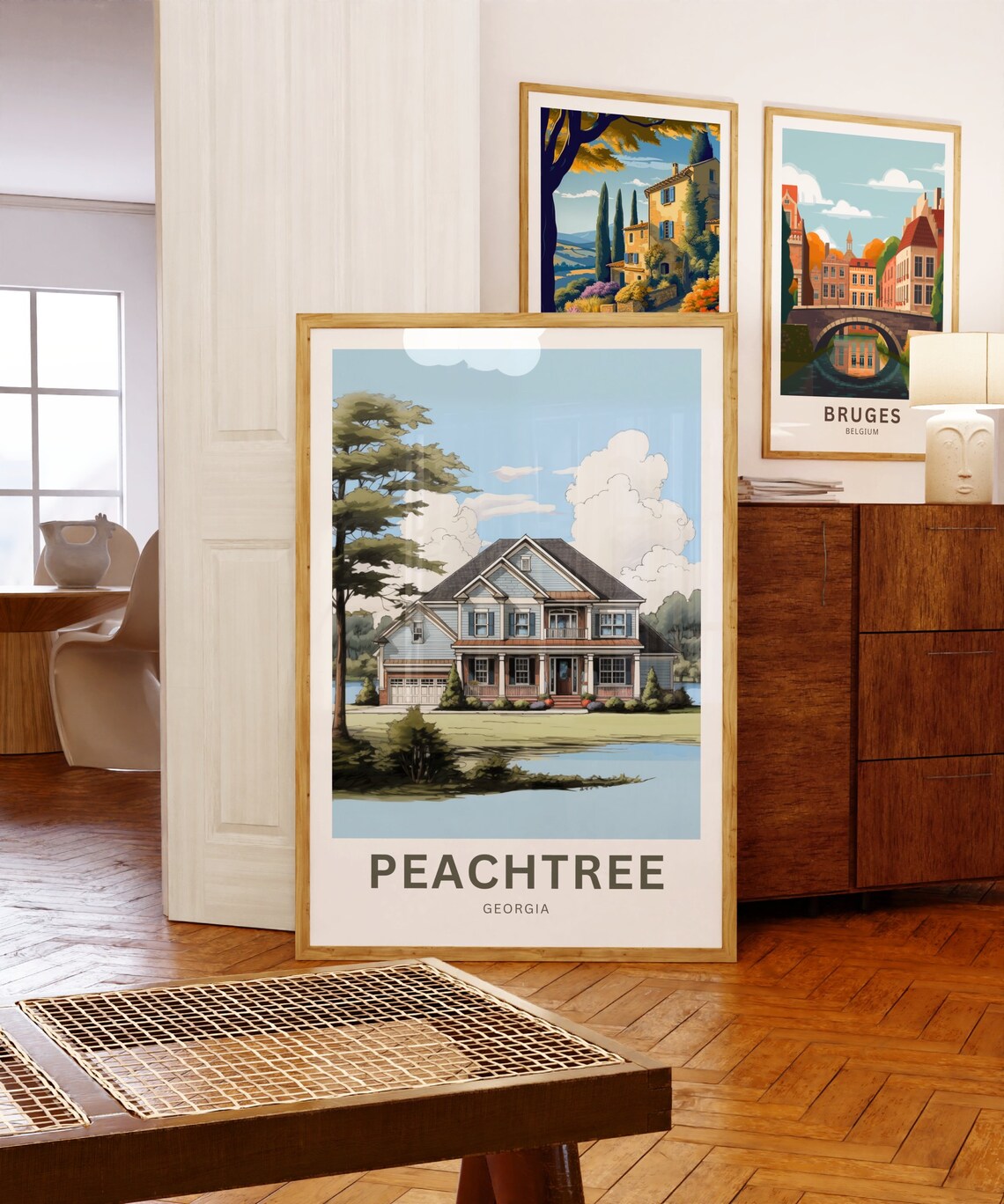 Peachtree Georgia Classic Craftsman House Lakeside Retreat Poster - Image 5