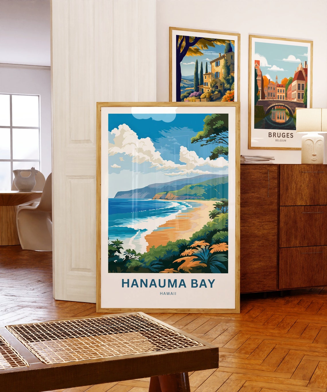 Hanauma Bay Hawaii Turquoise Ocean Beach Waves Travel Poster - Image 5