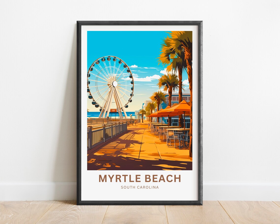 Personalized Myrtle Beach Travel Poster, South Carolina - Image 2