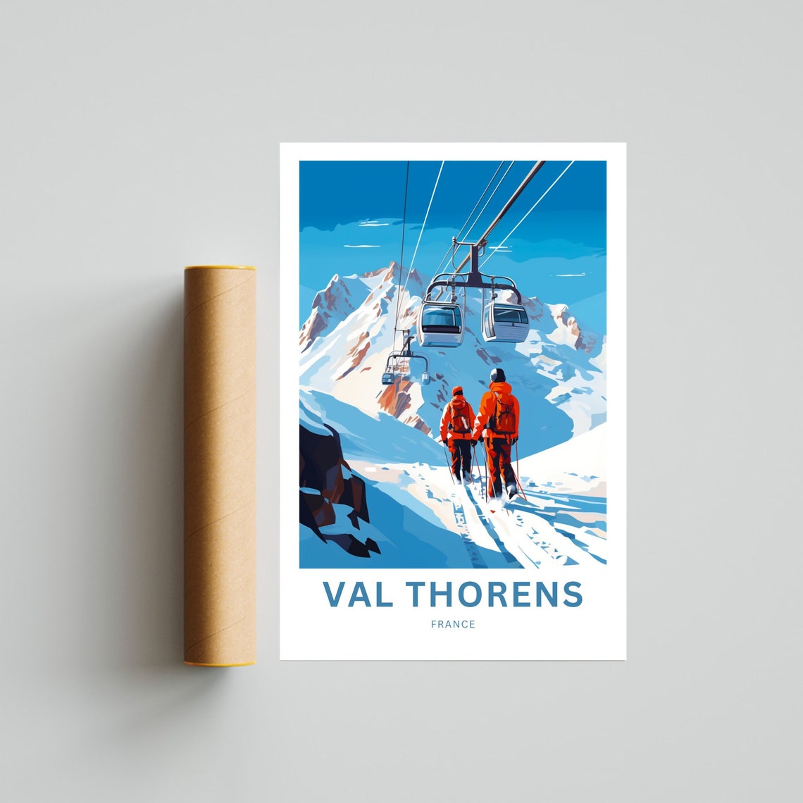 Personalized Val Thorens France Ski Resort Custom Travel Poster - Image 4