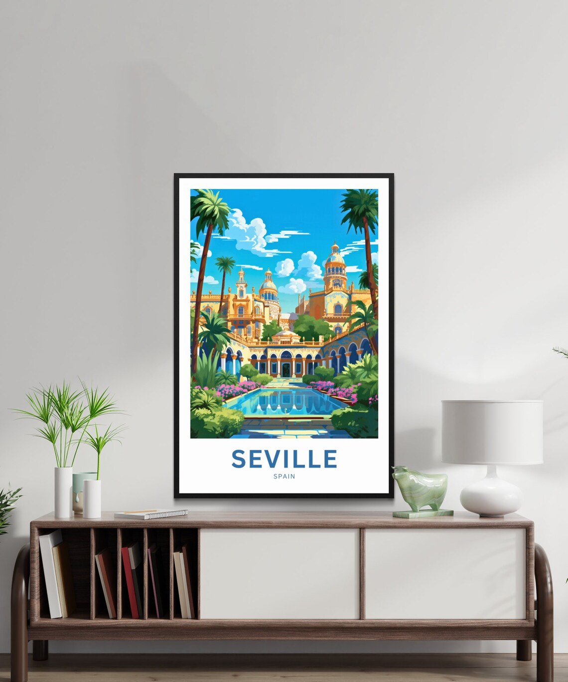 Seville Spain Personalized Andalusian Garden Palace Art Poster - Image 2