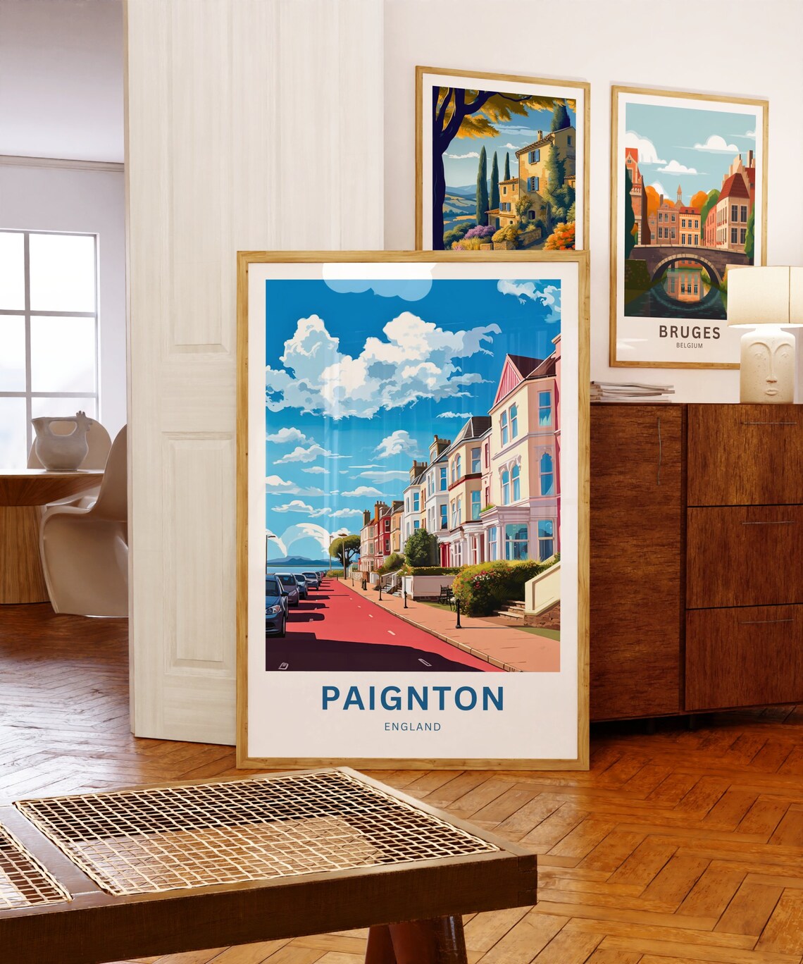 Paignton England Victorian Terrace Red Road Seaside View Poster - Image 5