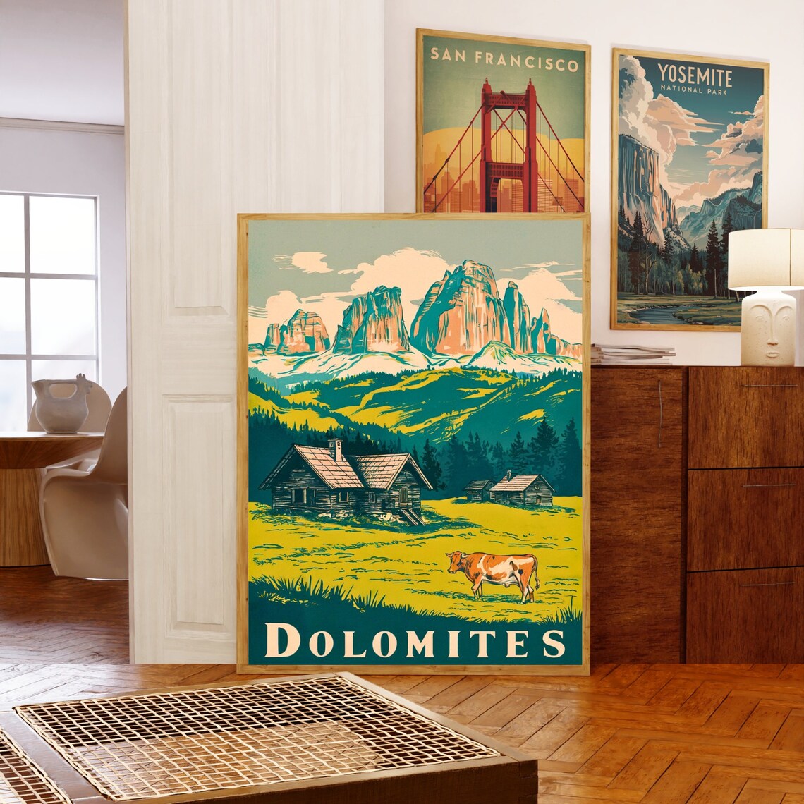 Dolomites Vintage Travel Poster, Italy Travel Poster - Image 3