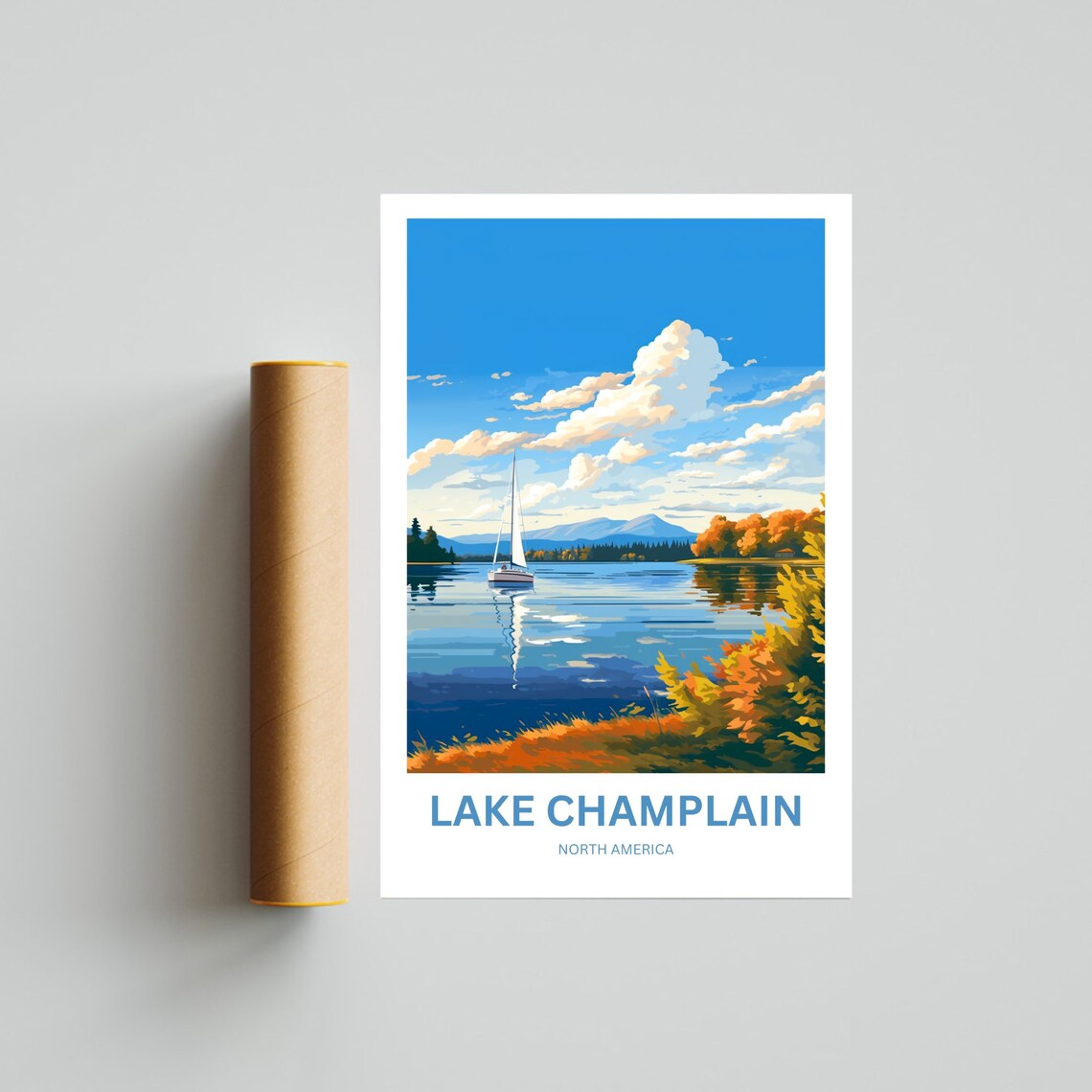 Lake Champlain Travel Poster, North America Wall Art - Image 4