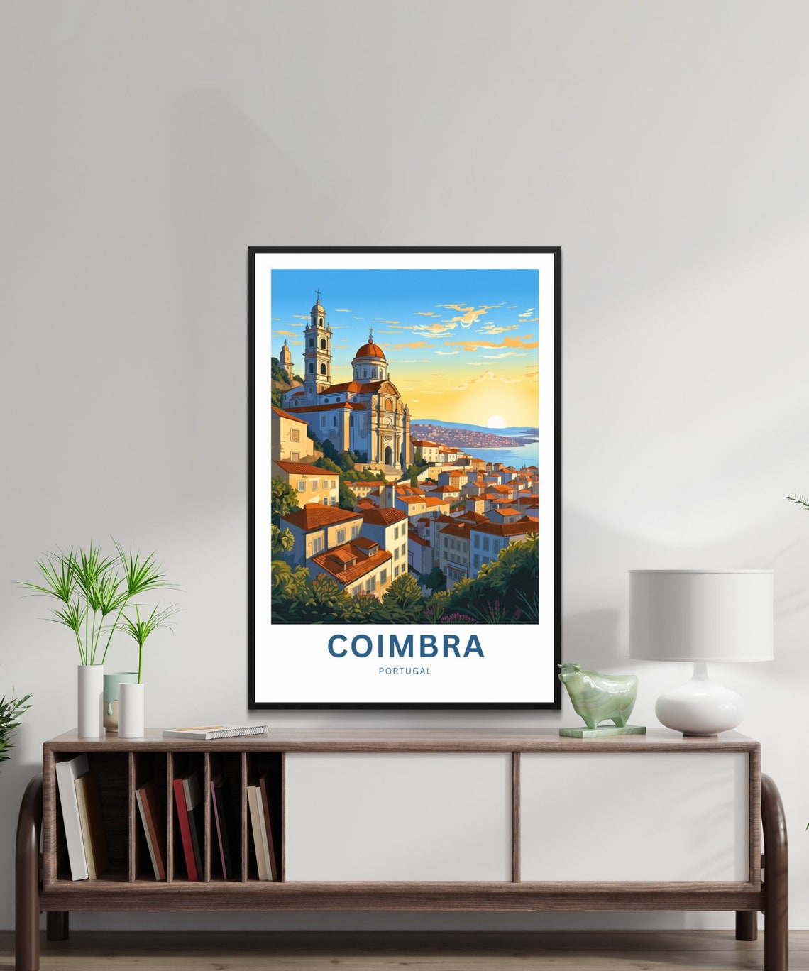 Coimbra Portugal Sunset Rooftops River View Custom Travel Poster - Image 2