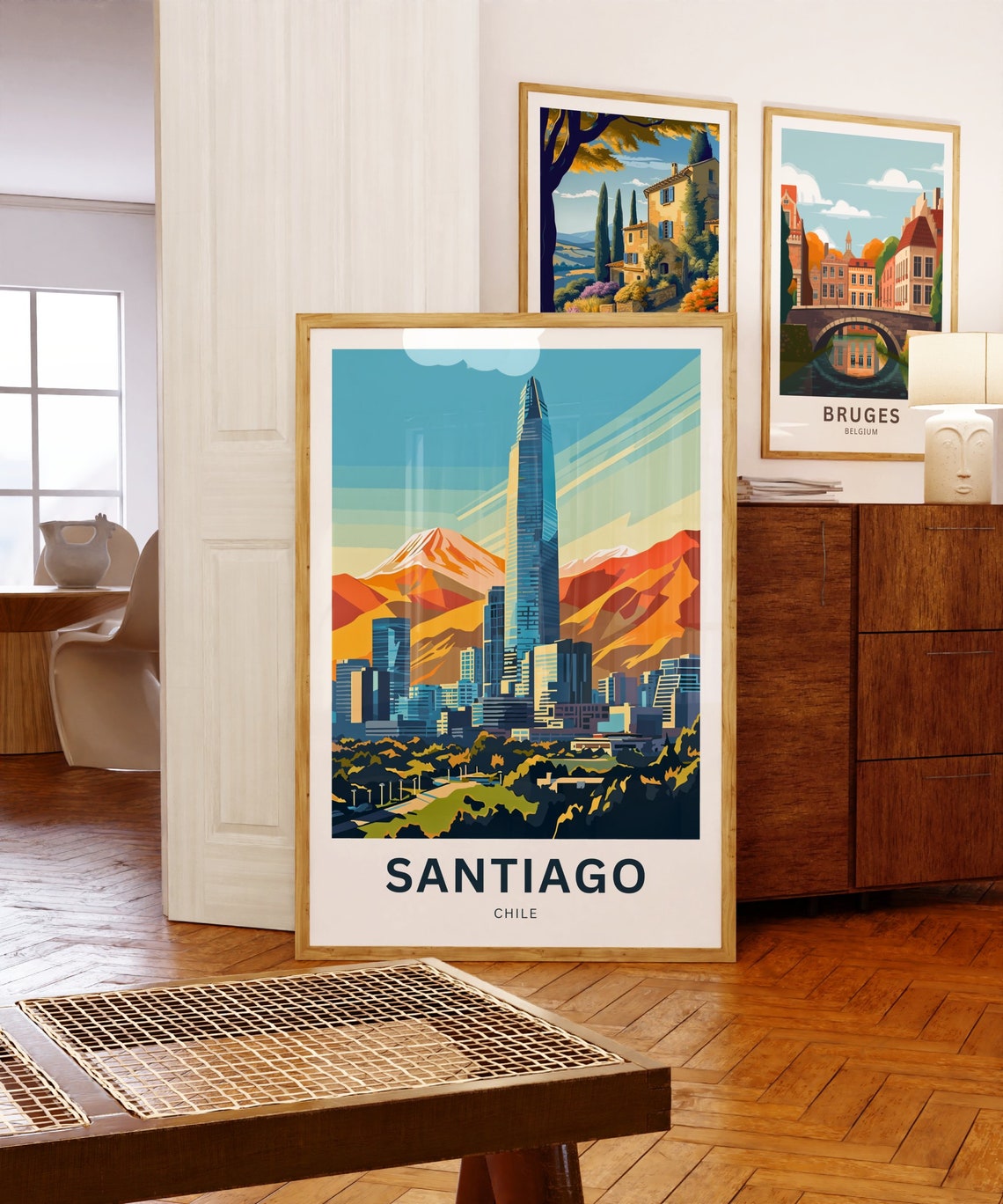Santiago Travel Print Santiago Poster Chile Wall Art Framed Present Gift Chile Present - Image 5