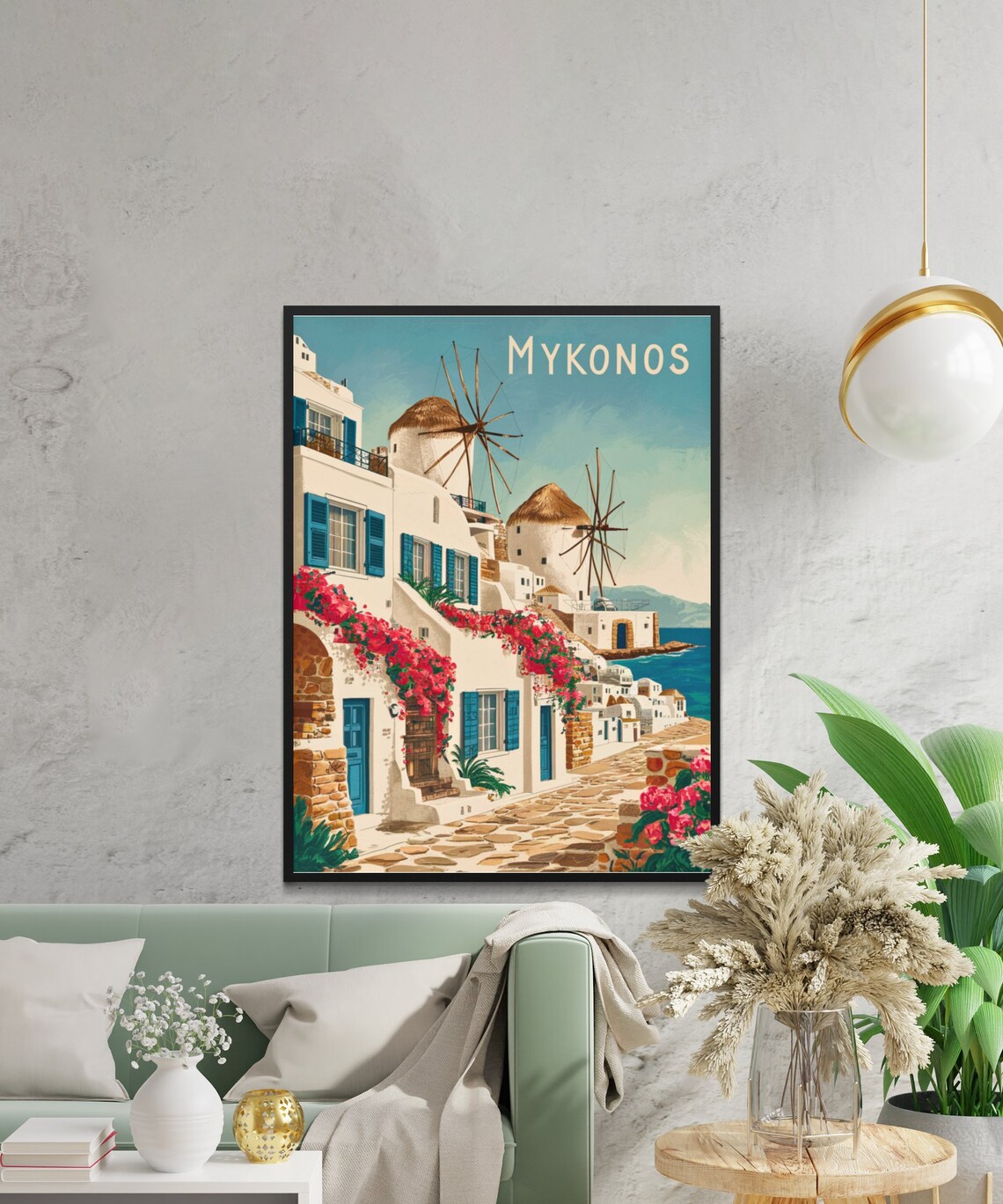 Mykonos Vintage Greece Wall Art Print - Image 2