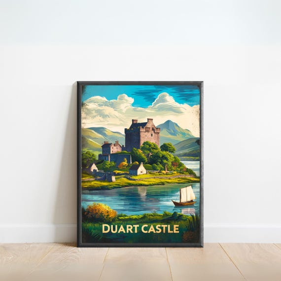 Duart Castle Vintage Travel Poster, Scotland Travel Poster