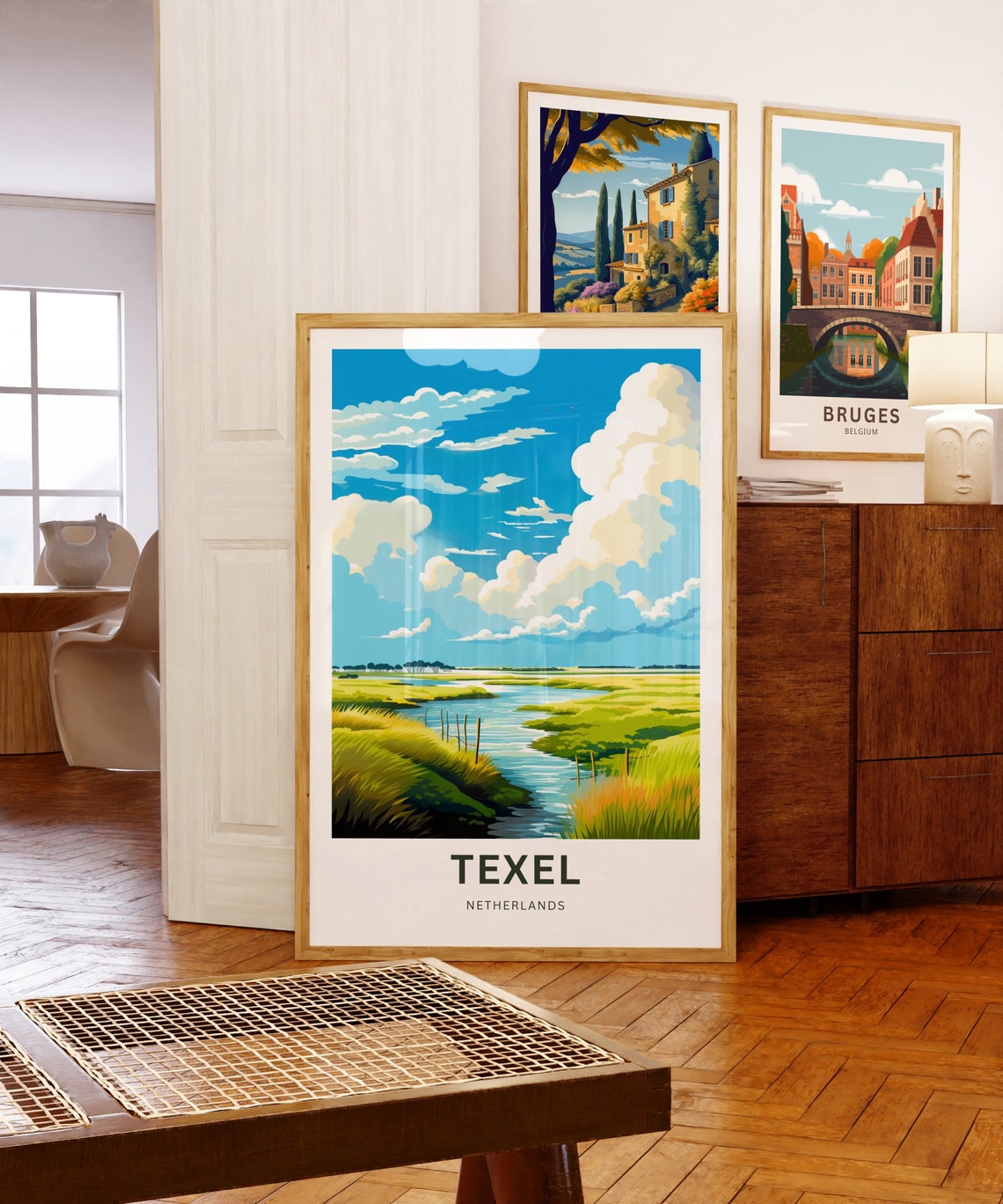 Texel Netherlands Modern Marsh Landscape Sky Travel Art Poster - Image 3
