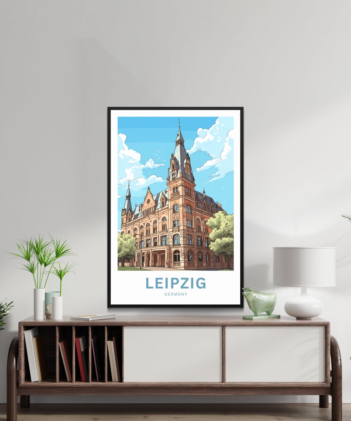 Leipzig Germany Grand Red Brick Historic Landmark Travel Poster - Image 2