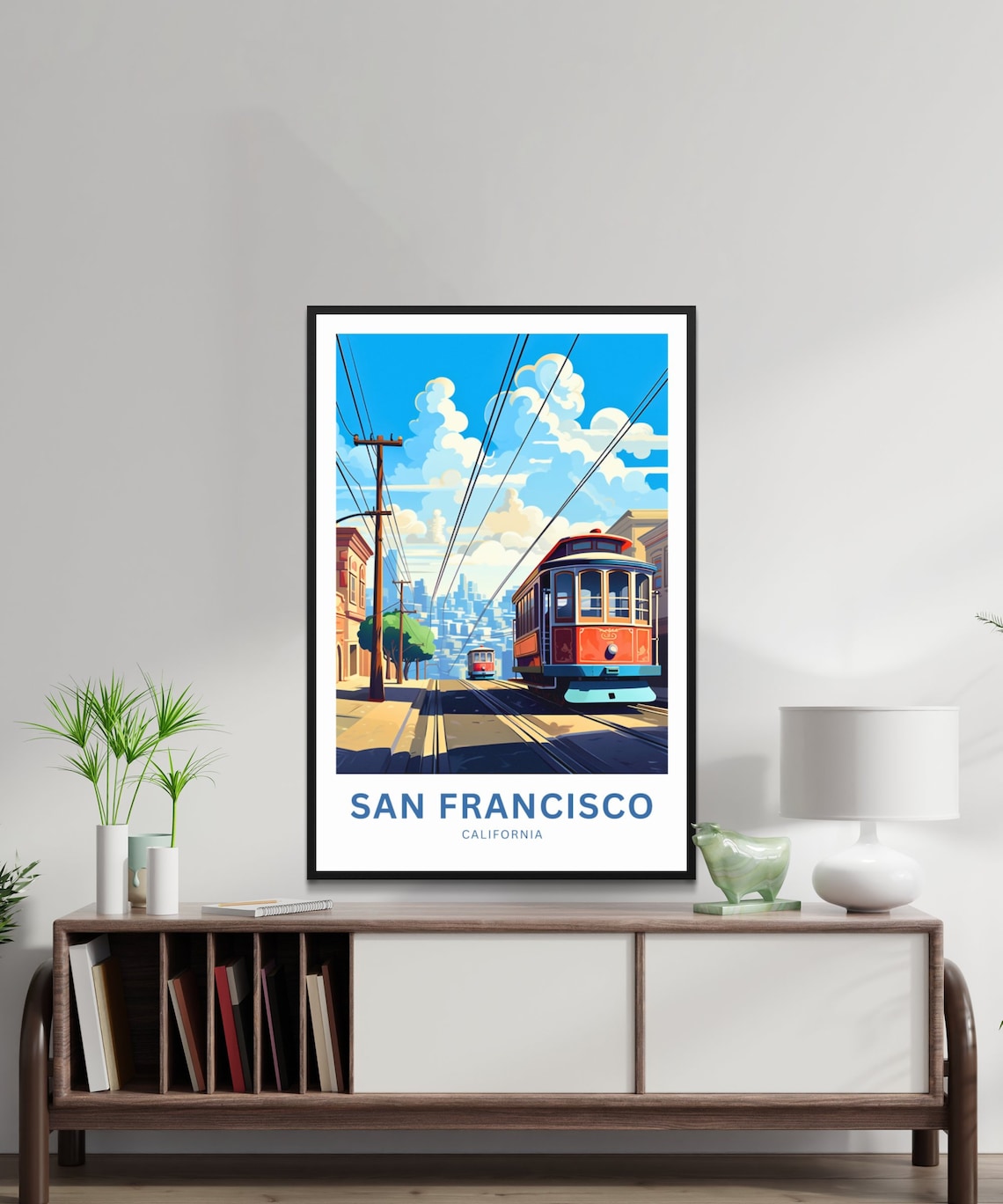 San Francisco California Vintage Cable Car City Street Poster - Image 3