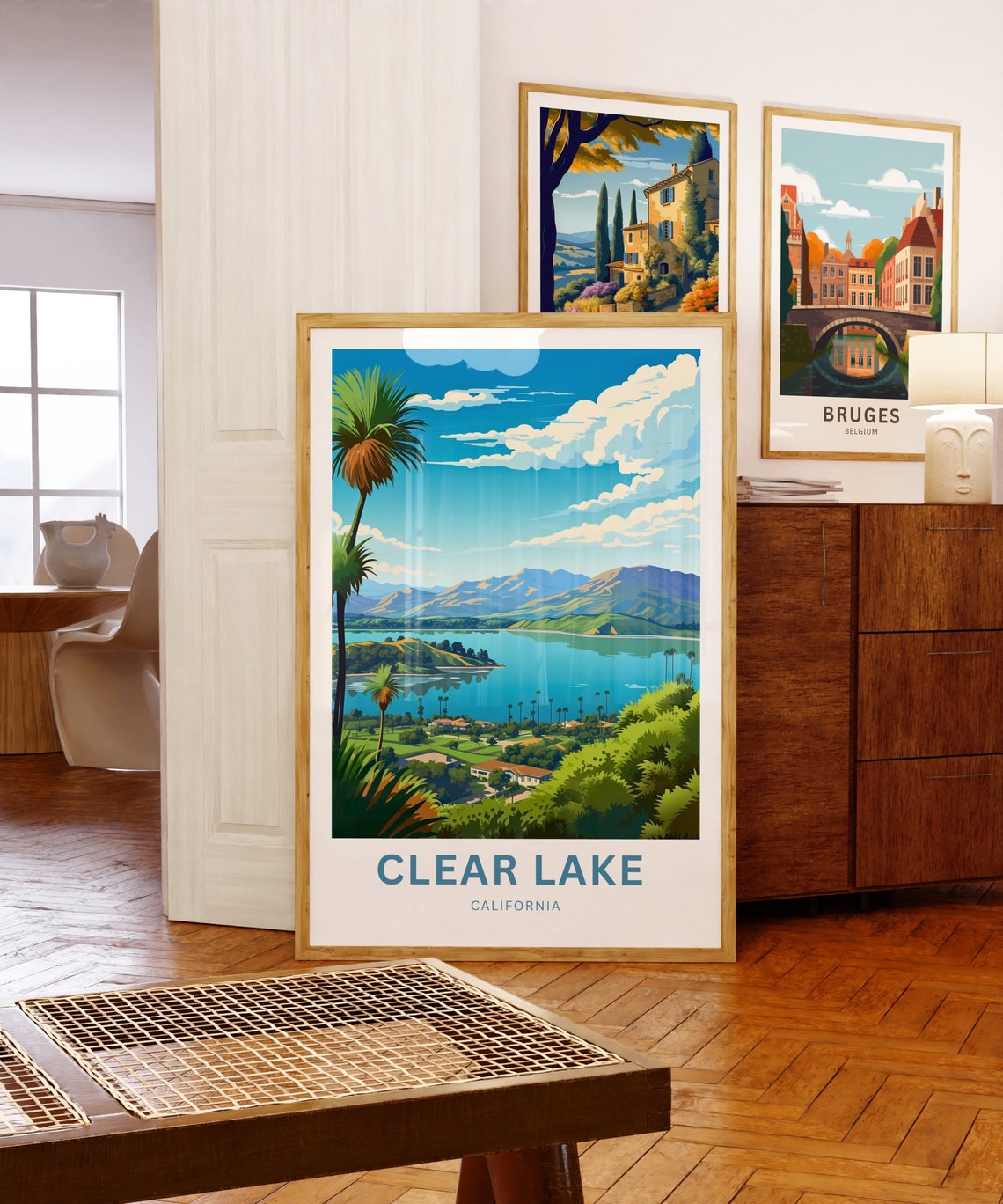 Clear Lake California Personalized Lush Green Valley Lake Poster - Image 5