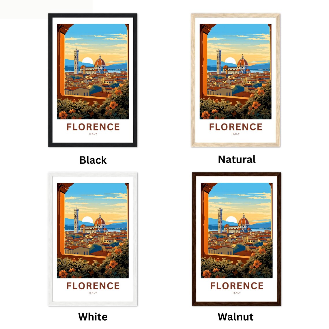 Florence Italy Present Travel Poster