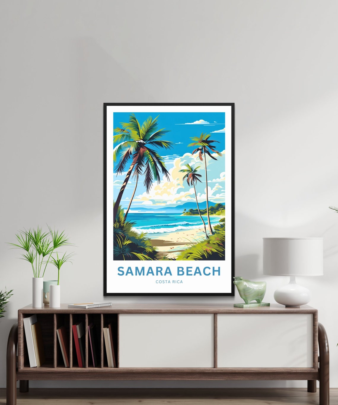 Samara Beach Costa Rica Palm Tree Tropical Beach Travel Poster - Image 2