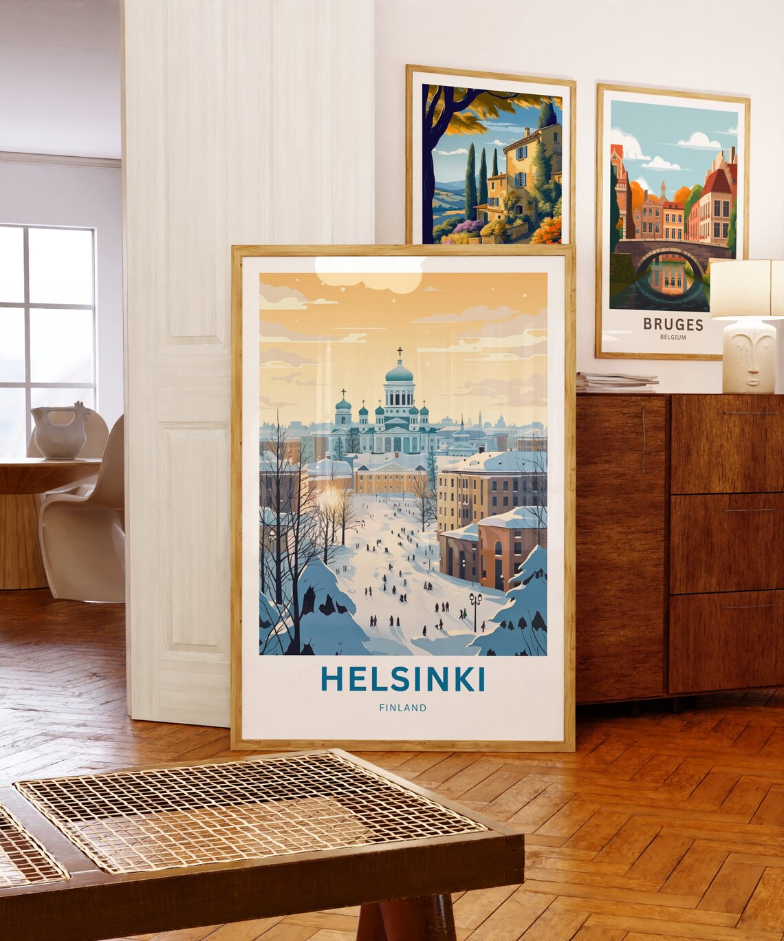 Helsinki Finland Winter Cathedral Snowy City Square View Poster - Image 5