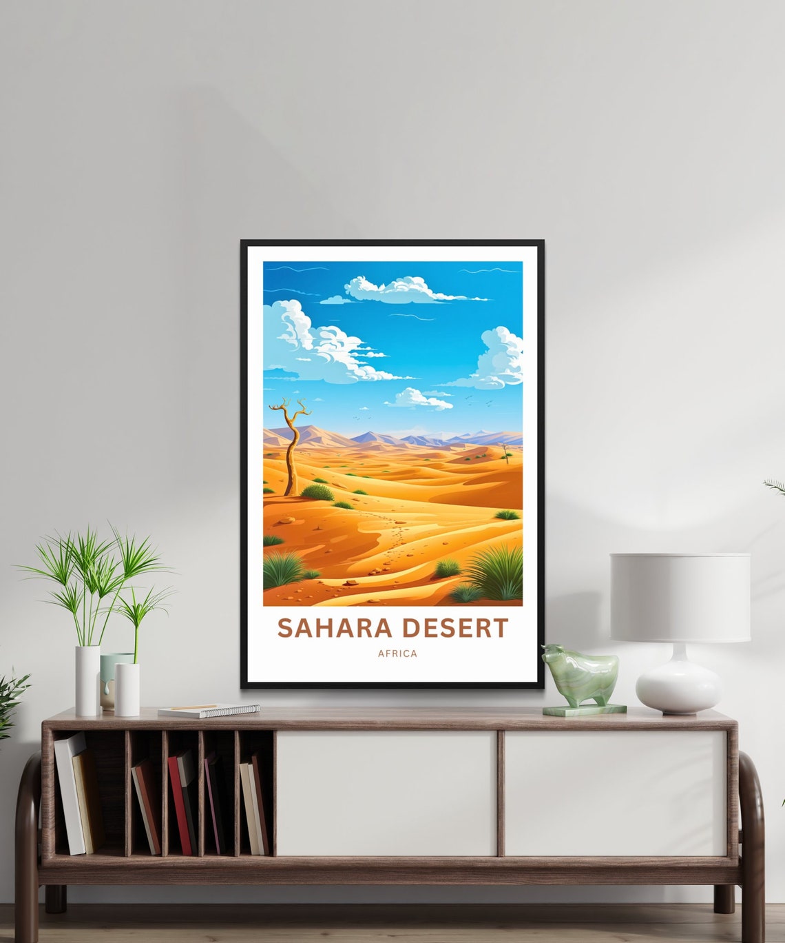 Sahara Desert Africa Camel Caravan Personalized Custom Text Poster - Image 3
