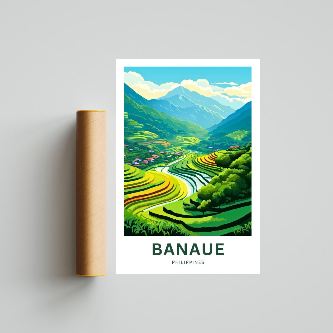 Banaue Philippines Rice Terraces Valley Personalized Travel Poster - Image 4