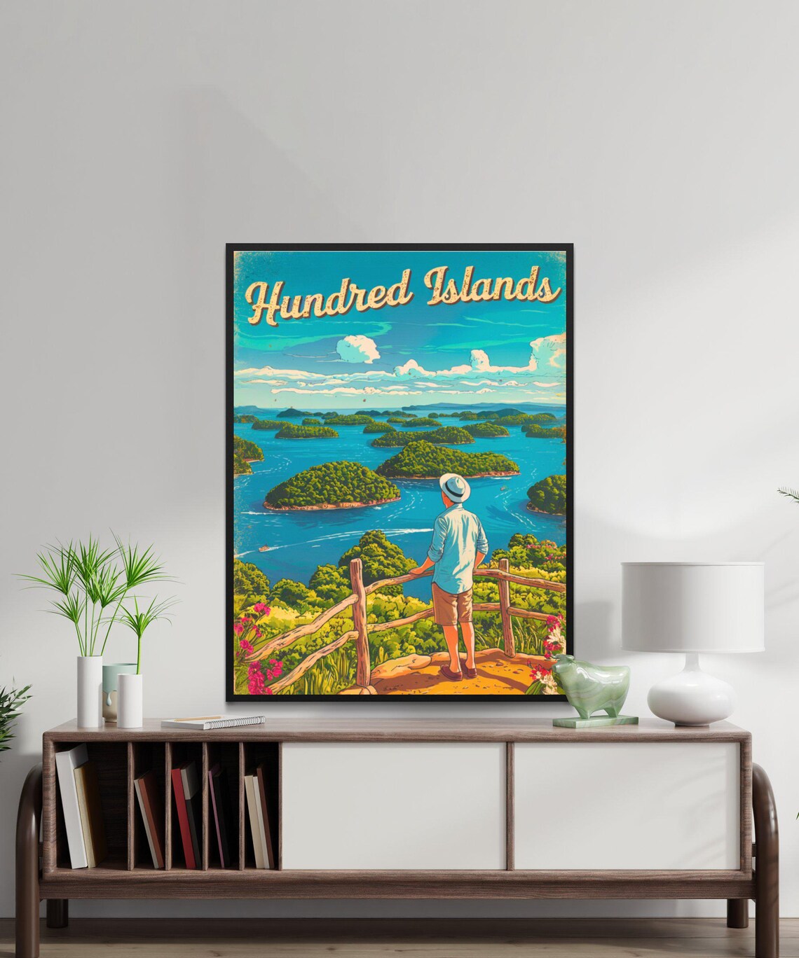Hundred Islands Philippines Travel Poster Tropical Islands Sea View - Image 2