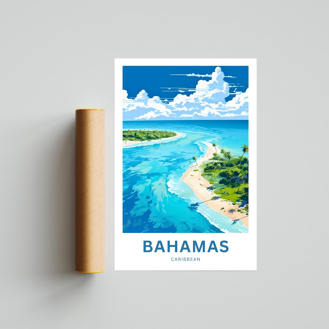 Personalized Bahamas Travel Print, Caribbean Poster - Image 2