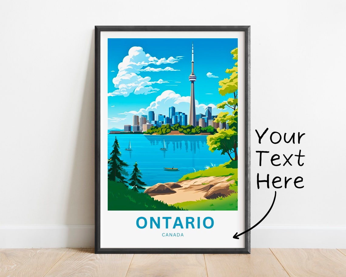 Personalized Ontario Canada Poster with Toronto Skyline Sailboats Art