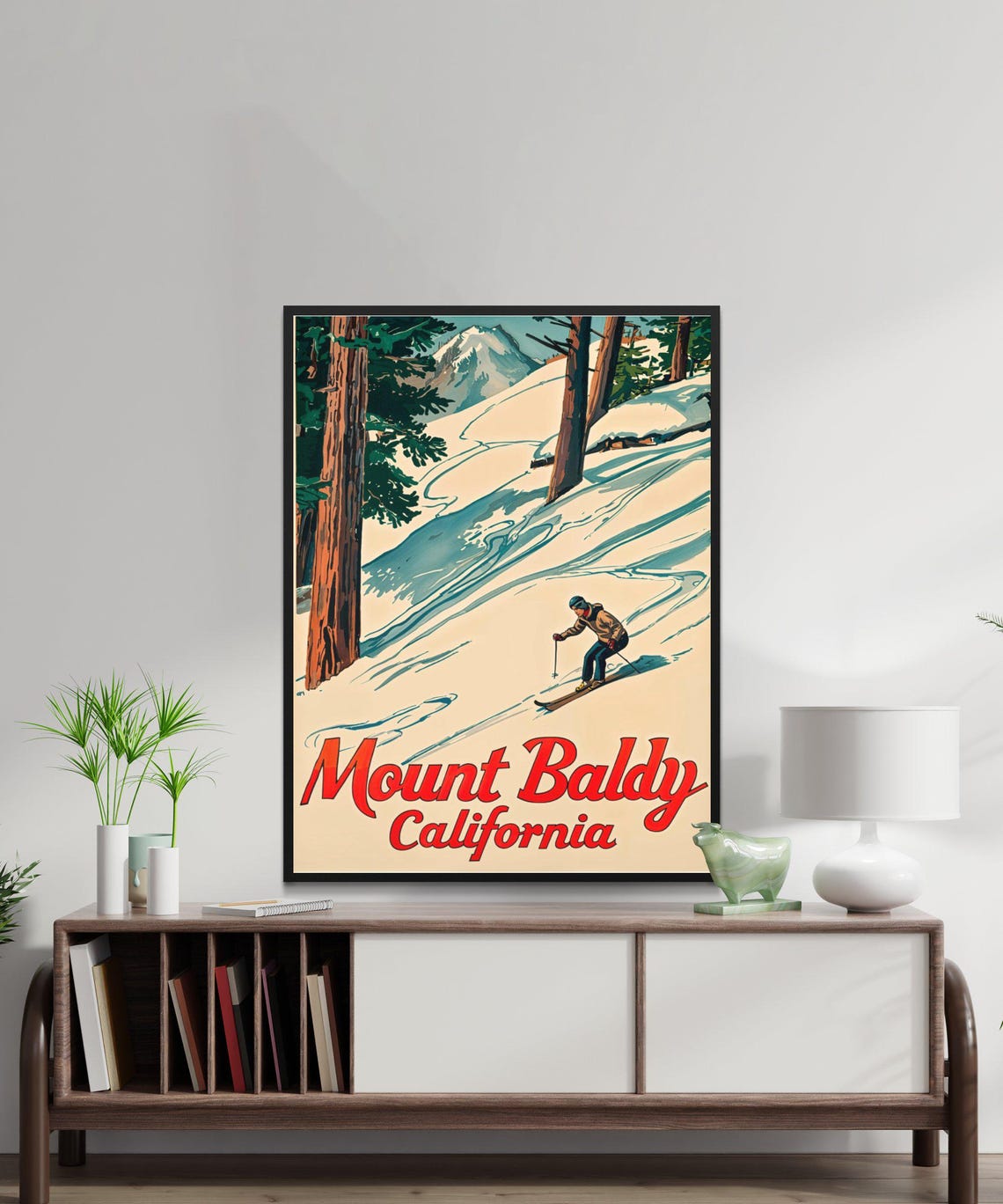 Mount Baldy California Vintage Ski Slope Retro Winter Poster - Image 2