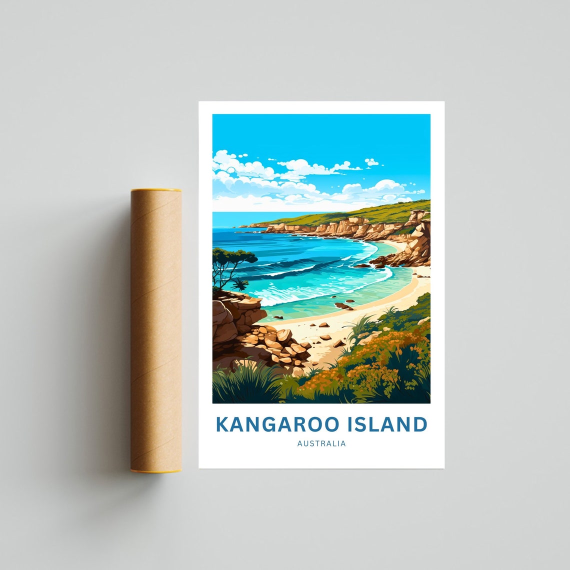 Personalized Kangaroo Island Travel Print Kangaroo Island Poster Australia Wall Art Framed Present Gift Australia Present - Image 4