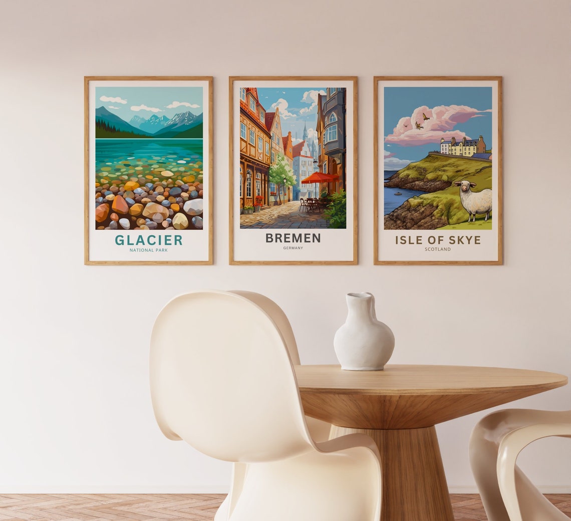 Bremen Germany Customizable Old Town Street Travel Poster Artwork - Image 3