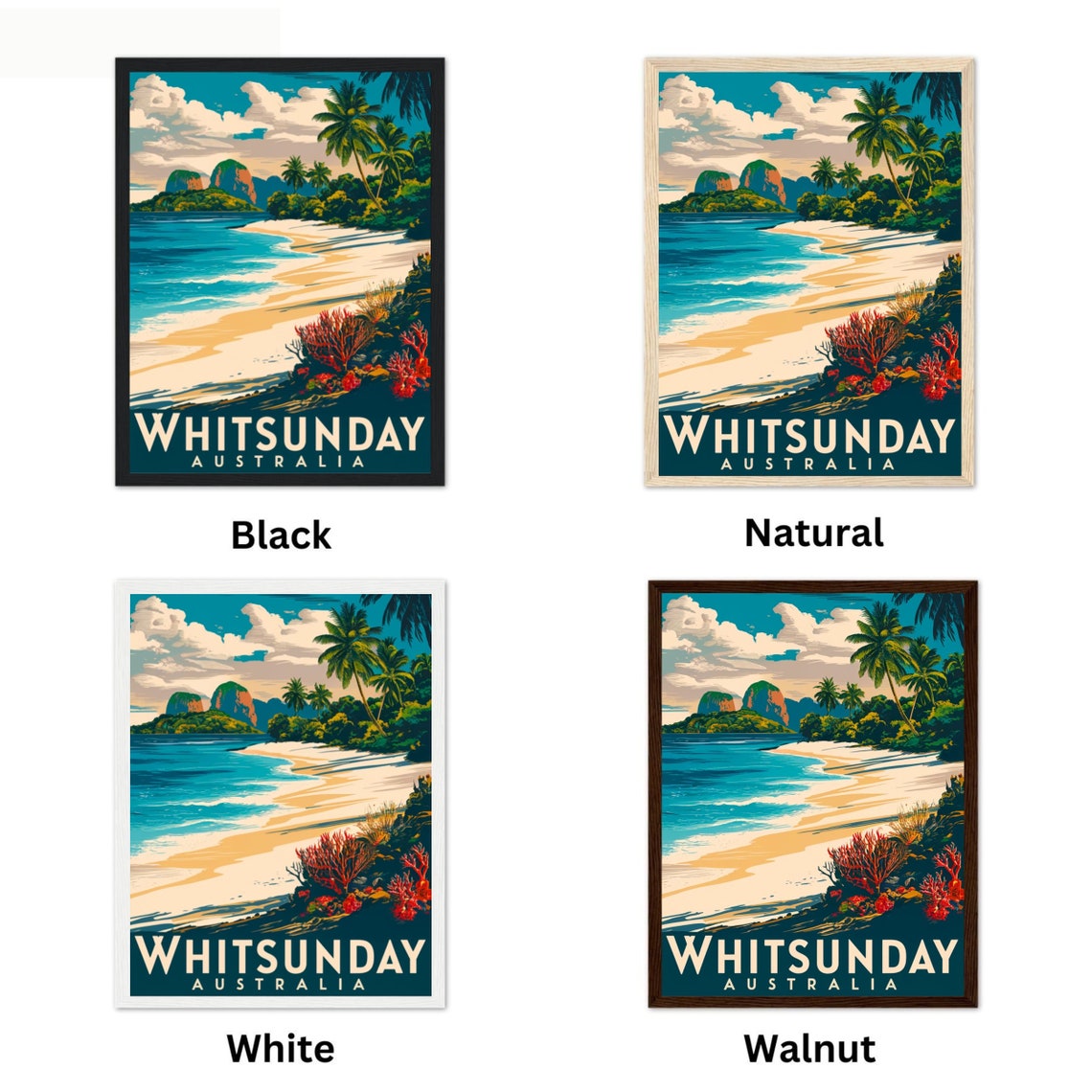 Whitsunday Australia Tropical Beach Palm Island Vintage Poster - Image 4