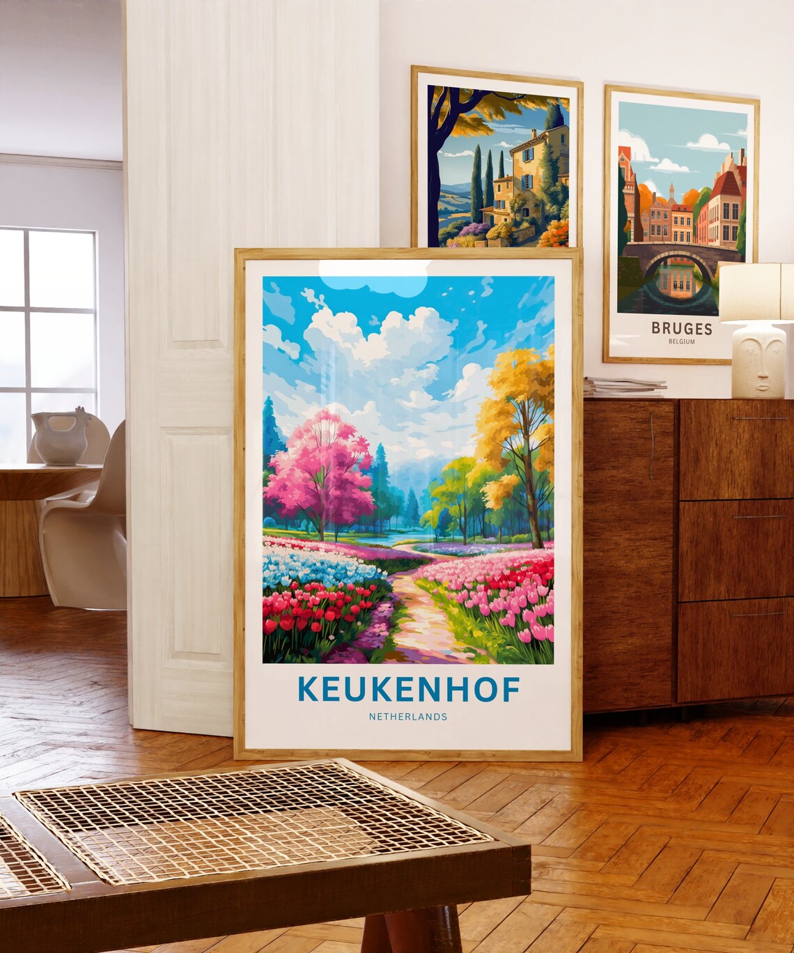 Keukenhof Netherlands Tulip Garden Path Spring Blossoms Travel Poster - Image 5