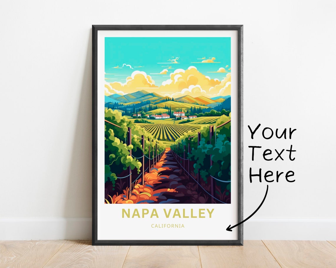 Napa Valley California Vineyard Rows Winery Personalized Poster